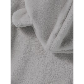 Graphic Print Fluffy Loose Cat Ears Hoodie, Casual Hooded Pocket Fashion Long Sleeve Sweatshirt, Women's Clothing