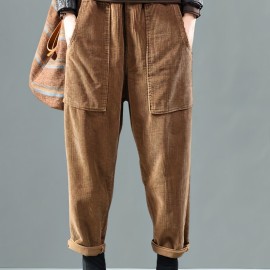 Slant Pockets Harem Pants, Casual Loose Pants For Spring & Summer, Women's Clothing